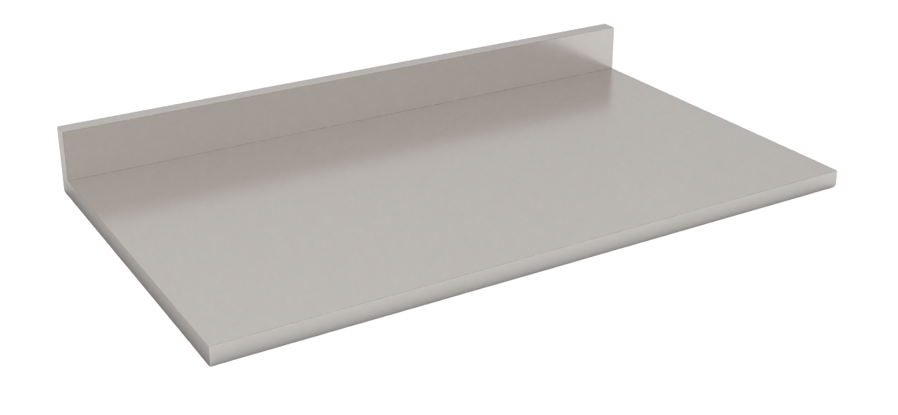Cubierta de laboratorio de acero inoxidable T-304 con respaldo, acabado pulido, de 75 cm de ancho, ideal para mesa de muro